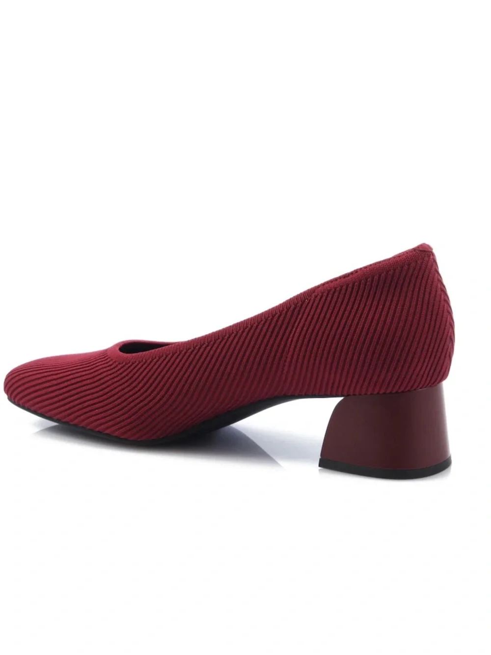 Women's Burgundy Mid-Heel Ballet Pump